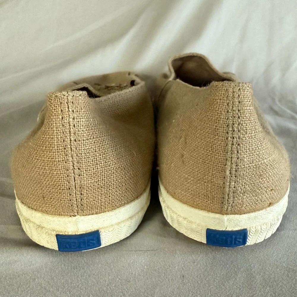 Keds Beige Canvas Espadrilles Celestial Sun and Moon Embroidery Slip On Size 10 - Picture 8 of 10
